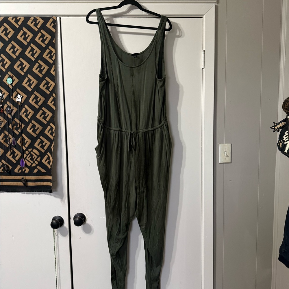 Torrid Sleeveless Olive Green Sleeveless Jumpsuit